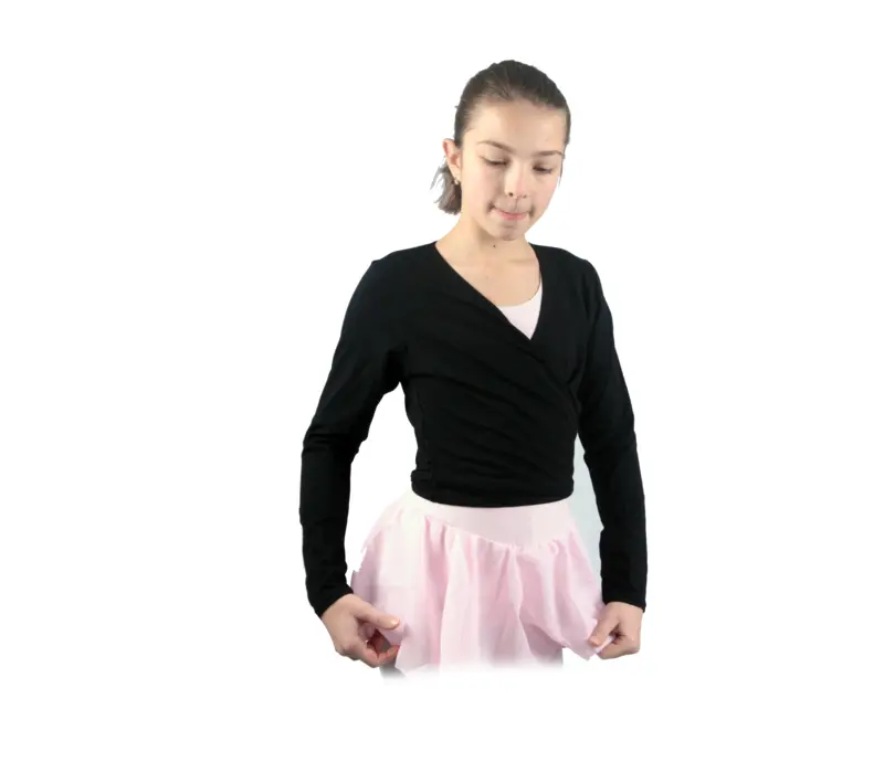 Capezio cross over top, dziecienci  na rozgrzewkę - Černá