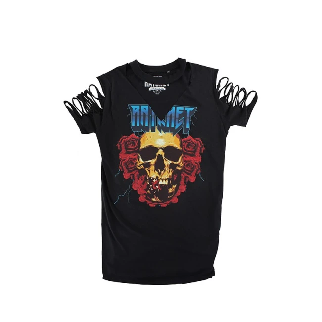 Ratchet Longline Black Roses Choker T-Shirt SS17, tričko Ratchet Longline Black Roses Choker T-Shirt SS17, tričko