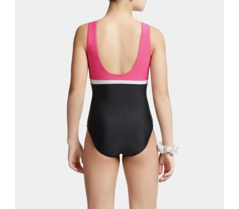 Capezio Stick the Landing Boat neck, dětský gymnastický dres bez rukávů - Růžová Capezio