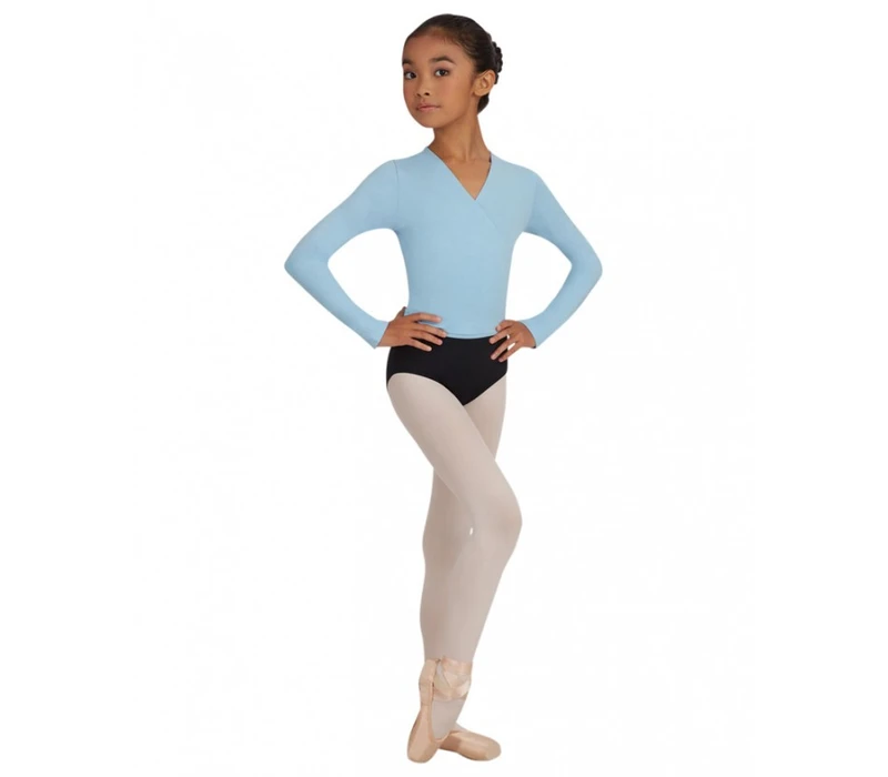Capezio cross over top, dziecienci  na rozgrzewkę - Modrá světle Capezio