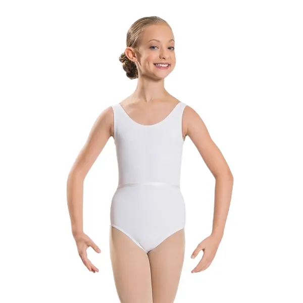 Capezio dětský baletní dres s opaskem na široká ramínka