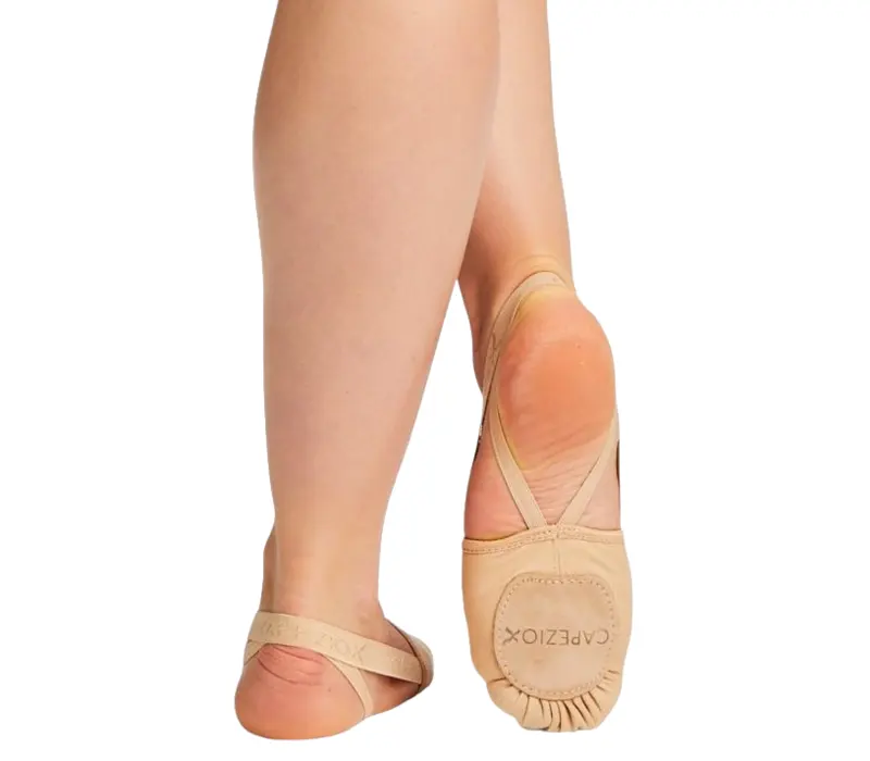 Capezio Hanami PIROUETTE, elastické taneční špičky pro děti - Tělová - light suntan