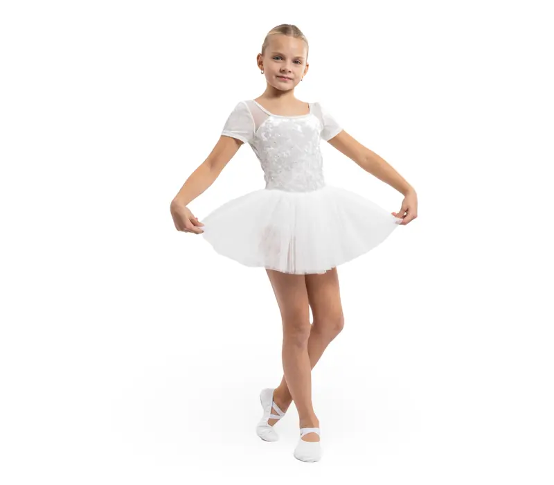 Bloch Delilah, dres pro dívky s tutu sukýnkou - Bílá