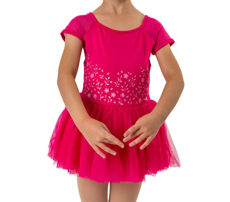 Bloch Dora, dětský dres s tutu sukýnkou - Růžová - hot pink