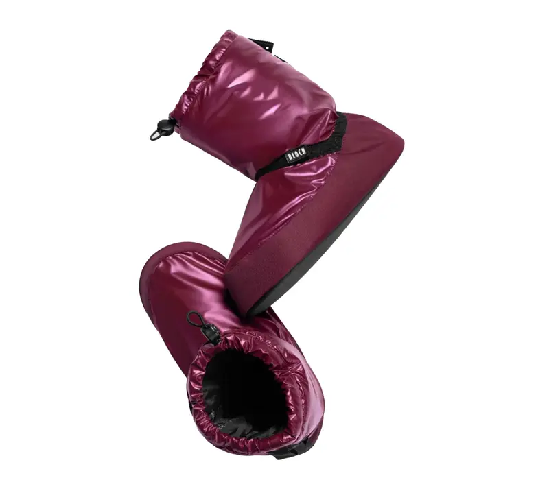 Bloch metalic bootie, dámská obuv na zahřátí - Bordová - Burgundy metallic Bloch