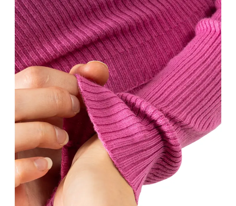 Bloch Wrap Sweater Luna, dámský pletený top na  zahřátí - Růžová - Deep pink Bloch