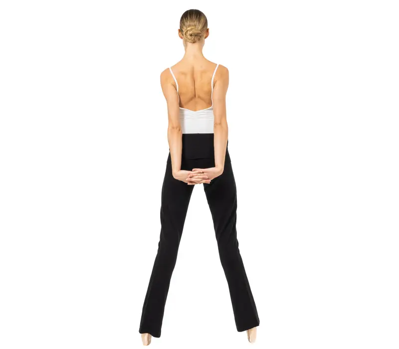 Bloch Flare Pant Rollover, dámské úpletové kalhoty - Černá