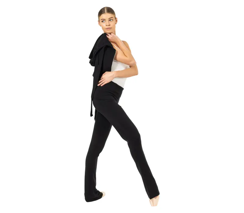 Bloch Flare Pant Rollover, dámské úpletové kalhoty - Černá