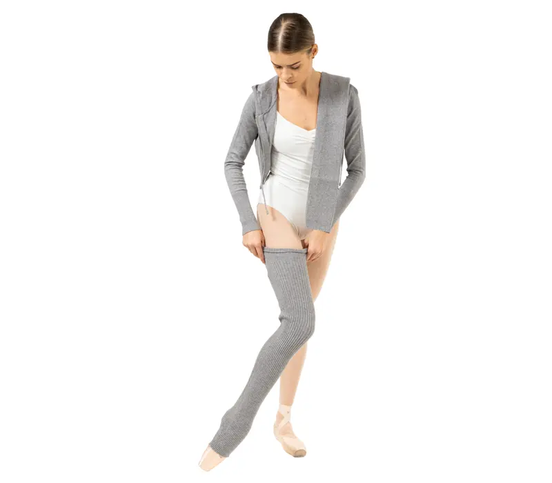 Bloch thigh high legwarmer, vysoké pletené stulpny - Sivá Bloch