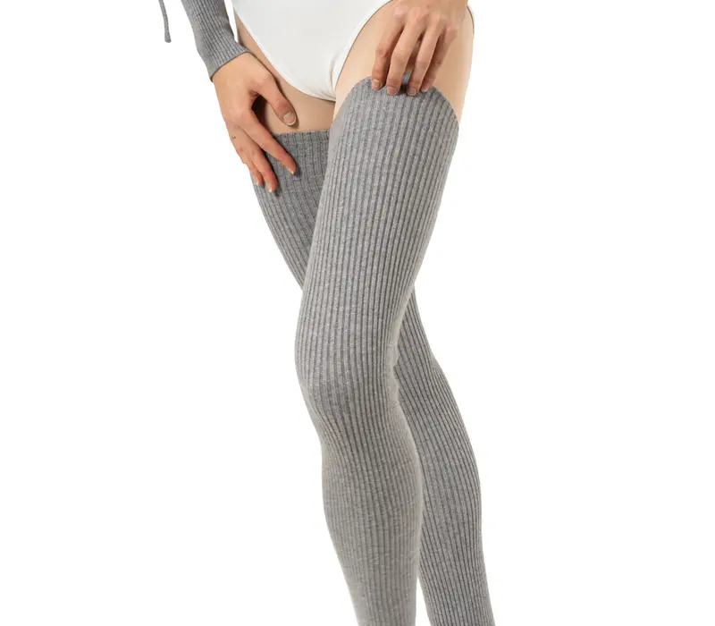 Bloch thigh high legwarmer, vysoké pletené stulpny - Sivá Bloch
