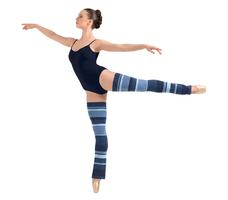 Bloch Striped Leg Warmers, pruhované návleky přes kolena - Modrá Bloch