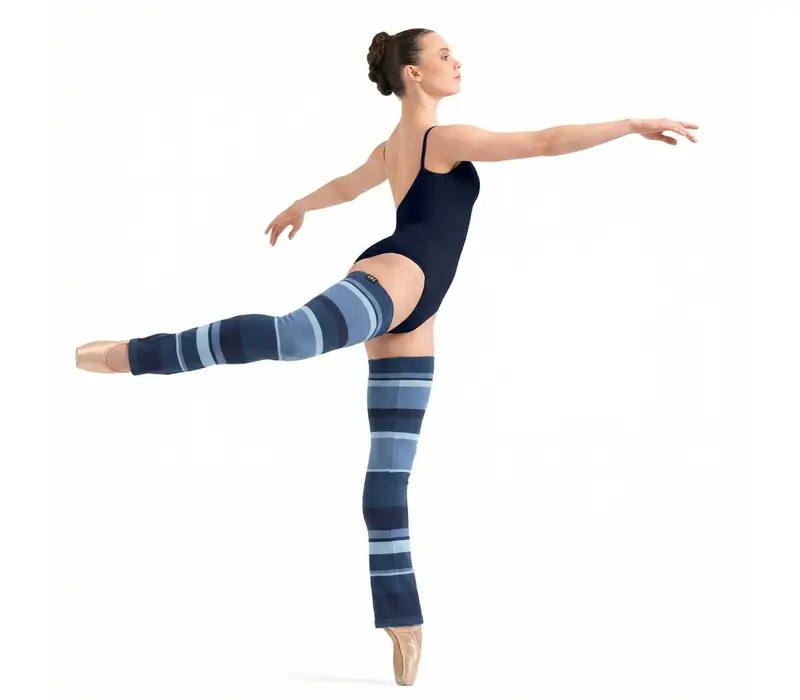 Bloch Striped Leg Warmers, pruhované návleky přes kolena - Modrá Bloch