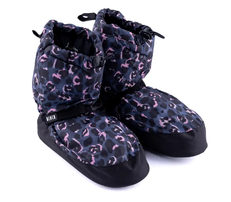 Bloch booties edice se vzorem, zahřívací obuv - černá zvíře Bloch
