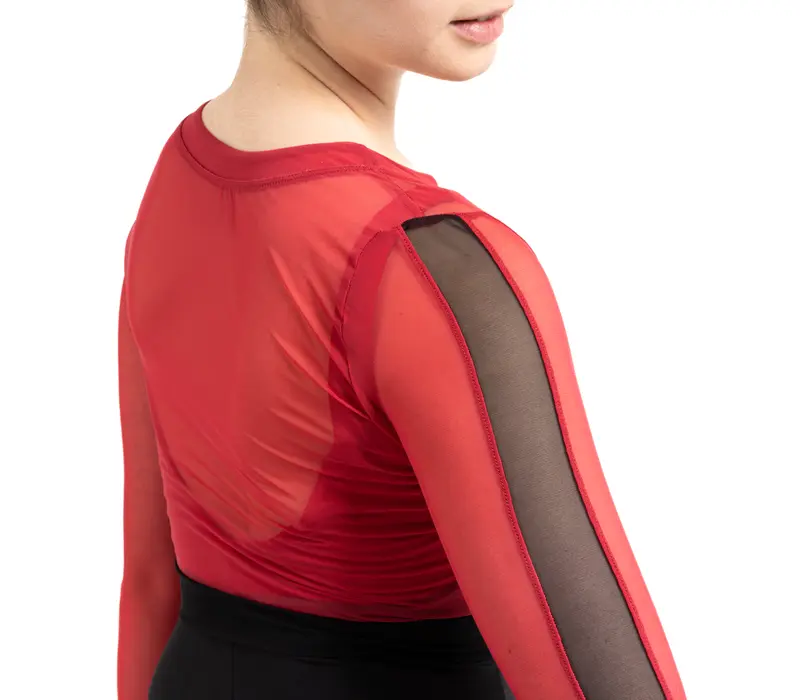 Capezio C'est La Vie Joyeux mesh cover up, dámský top - Červená scarlet Capezio