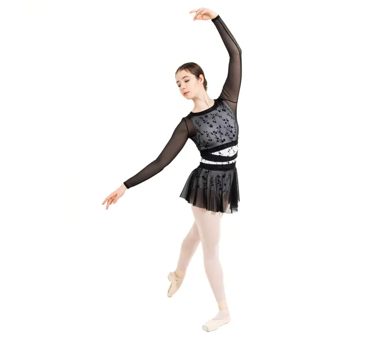 Capezio C'est La Vie Joyeux mesh cover up, dámský top - Černá