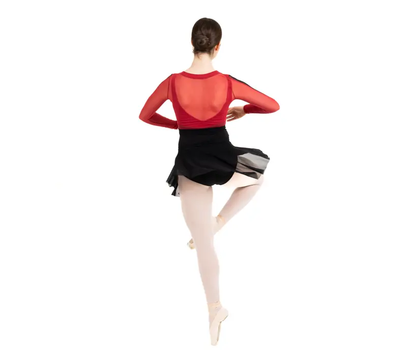 Capezio C'est La Vie Joyeux mesh cover up, dámský top - Červená scarlet Capezio