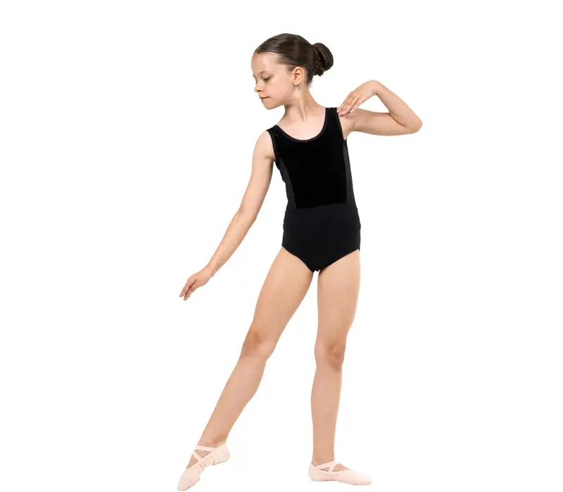 Capezio Eloise leotard, dívčí dres na široká ramínka - Černá
