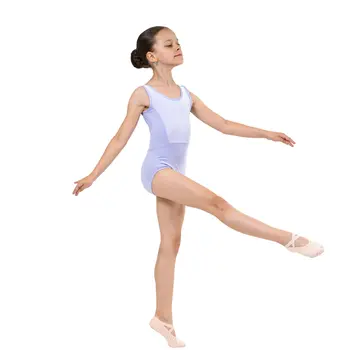 Capezio Eloise leotard, dívčí dres na široká ramínka - Fialová - lavender