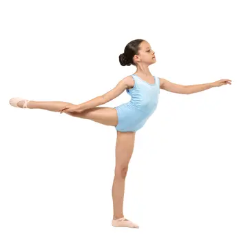 Capezio Eloise leotard, dívčí dres na široká ramínka - Modrá světle Capezio
