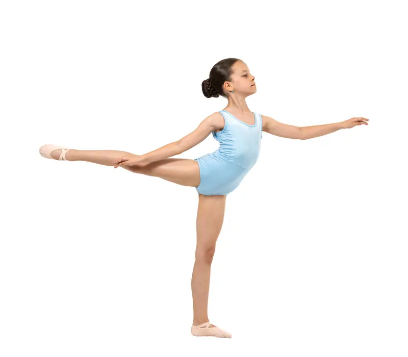 Capezio Eloise leotard, dívčí dres na široká ramínka - Modrá světle Capezio