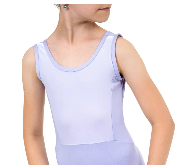 Capezio Eloise leotard, dívčí dres na široká ramínka - Fialová - lavender
