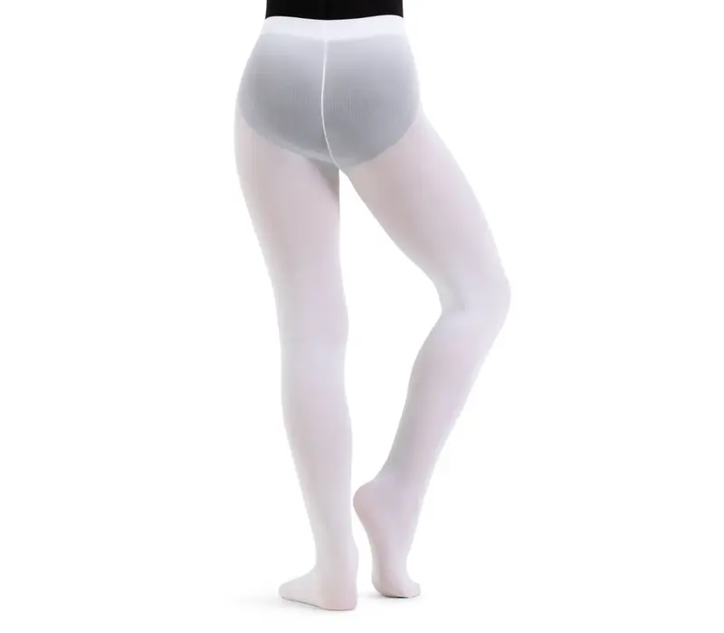 Capezio ultra soft Footed Tight, dívčí punčocháče s celým chodidlem - Bílá