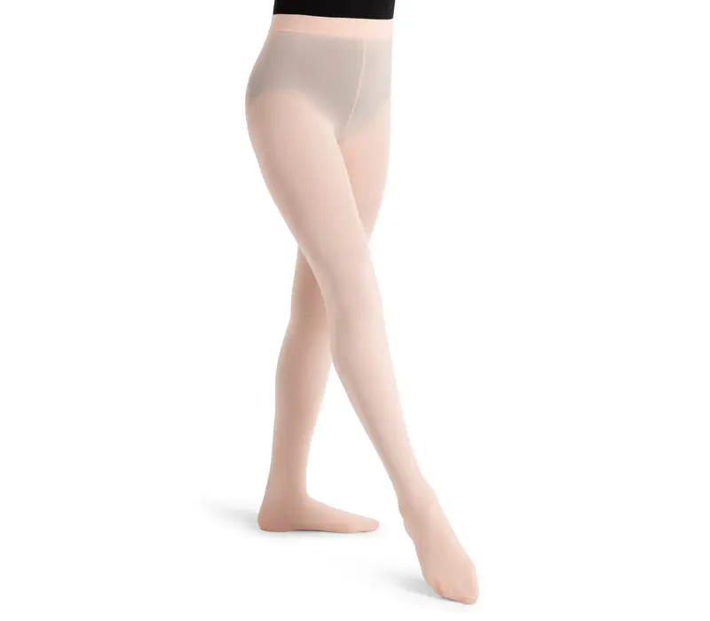 Capezio ultra soft Footed Tight, dívčí punčocháče s celým chodidlem - Růžová balet Capezio