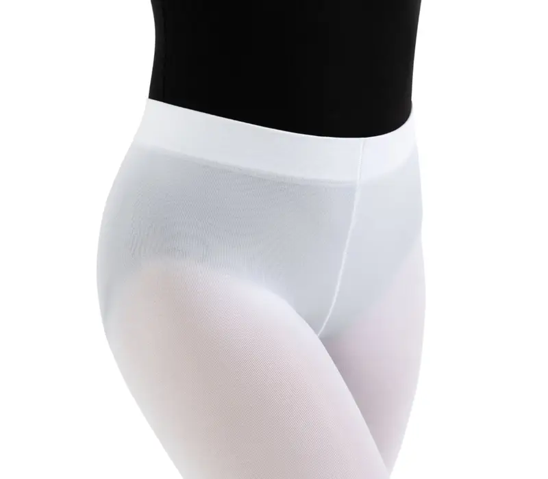 Capezio ultra soft Footed Tight, dívčí punčocháče s celým chodidlem - Bílá