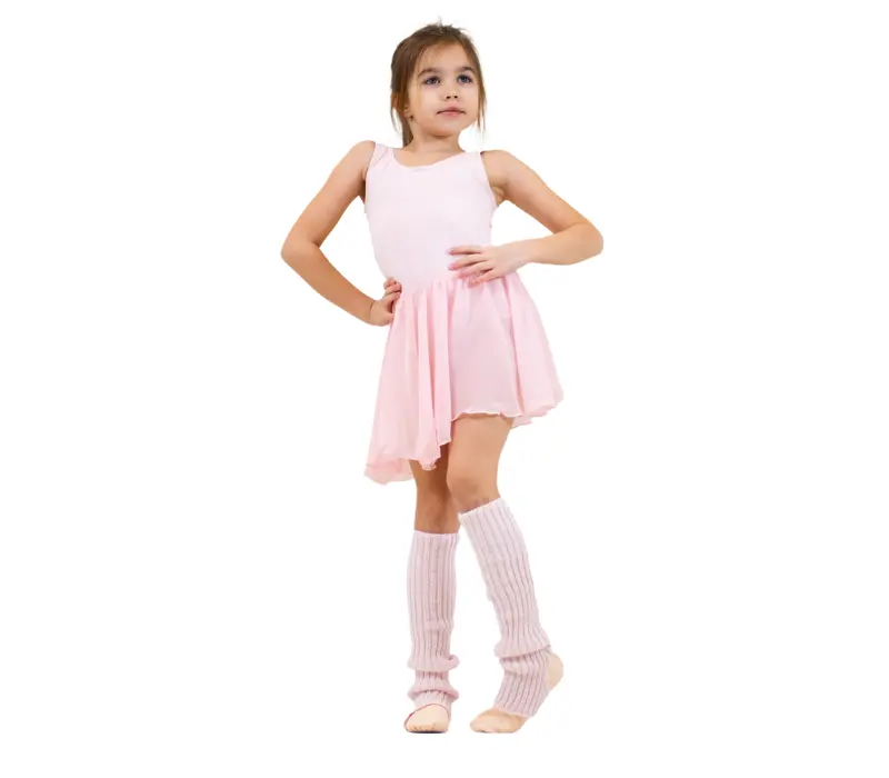 Capezio dětský baletní dres s opaskem na široká ramínka - Růžová - light pink