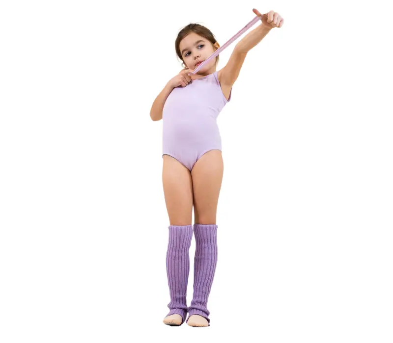 Capezio dětský baletní dres s opaskem na široká ramínka - Fialová - lavender