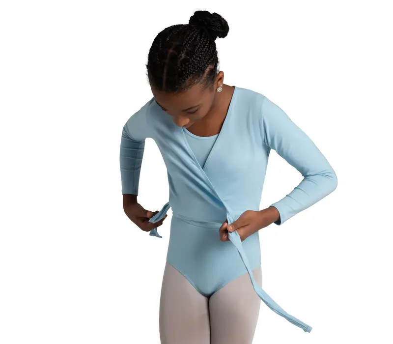 Capezio cross over top, dziecienci  na rozgrzewkę - Modrá světle Capezio