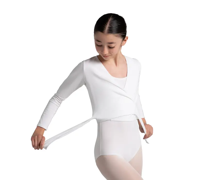 Capezio cross over top, dziecienci  na rozgrzewkę - Bílá