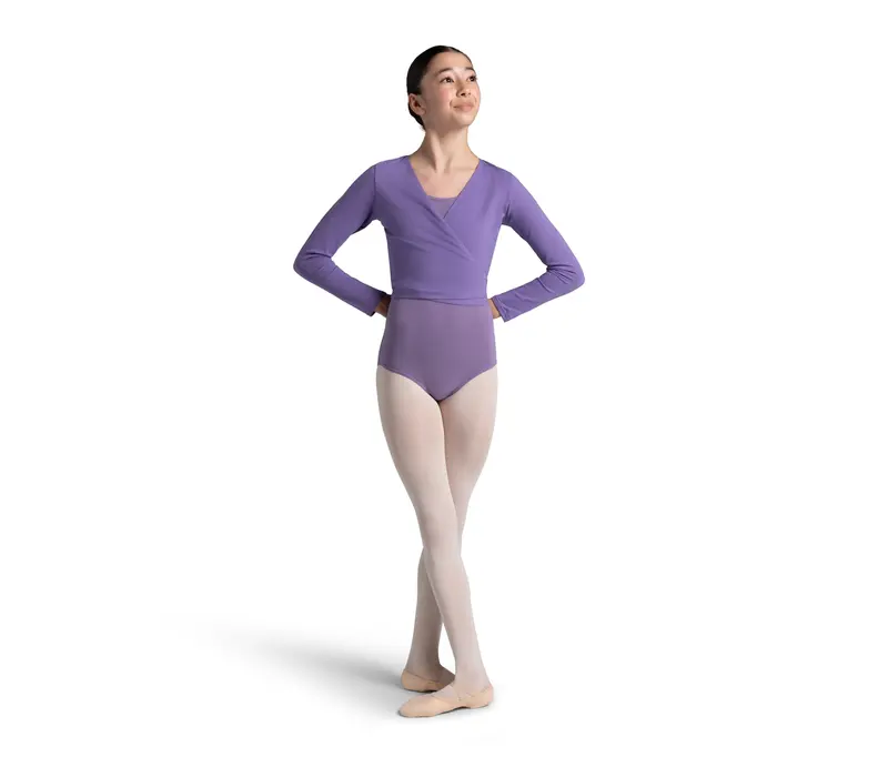 Capezio cross over top, dziecienci  na rozgrzewkę - Fialová dark lavender Capezio