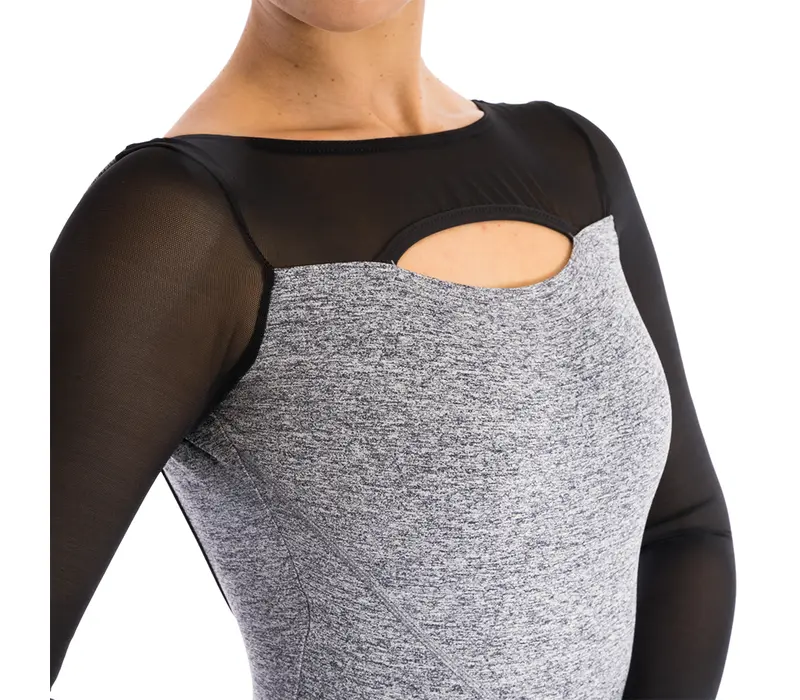 Capezio Activ, dres s dlouhým rukávem - Šedivá - grey