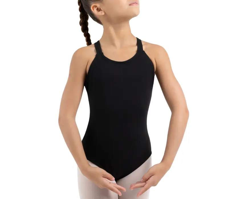 Capezio Double strap Camisole Leotard, dětský baletní dres - Černá