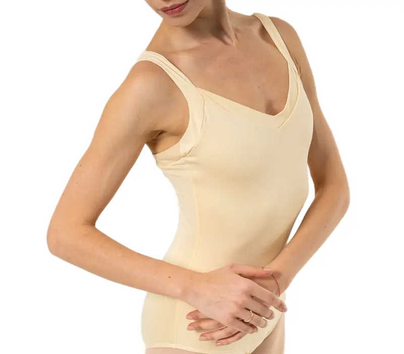 Capezio Dreamy Leotard - dámský dres na široká ramínka. - Světle žlutá - Butter Capezio