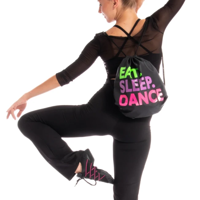 Capezio Eat Sleep Dance, taneční vak na šňůrku Capezio Eat Sleep Dance, taneční vak na šňůrku