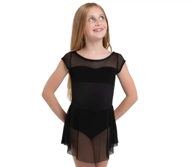 Capezio Opal, dívčí dres se sukýnkou - Černá