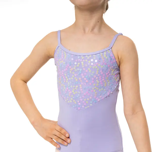 Capezio Lake leotard, květovaný dívčí dres na tenká ramínka