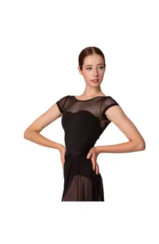 Capezio Meryl Mesh Yoke Short Sleeve, baletní dres