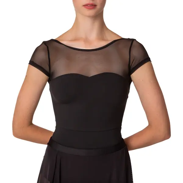 Capezio Meryl Mesh Yoke Short Sleeve, baletní dres