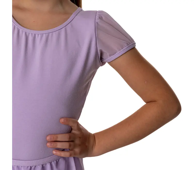 Capezio puff sleeve keyhole back leotards, dětský dres - Fialová lavender Capezio