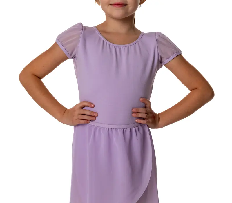 Capezio puff sleeve keyhole back leotards, dětský dres - Fialová lavender Capezio