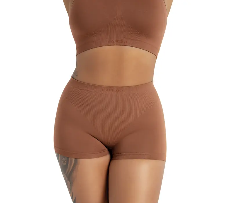 Capezio Seamless Short, dámské spodní bezešvé šortky - Hnědá mocha Capezio