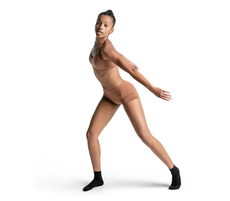 Capezio Seamless Short, dámské spodní bezešvé šortky - Hnědá mocha Capezio