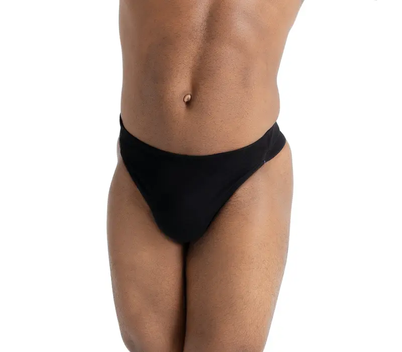 Capezio Self Lined Thong Dance belt, pánský suspenzor Capezio Self Lined Thong Dance belt, pánský suspenzor - Černá