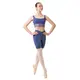 Capezio Twilight Short, dámské šortky s délkou na stehna - Modrá - storm blue