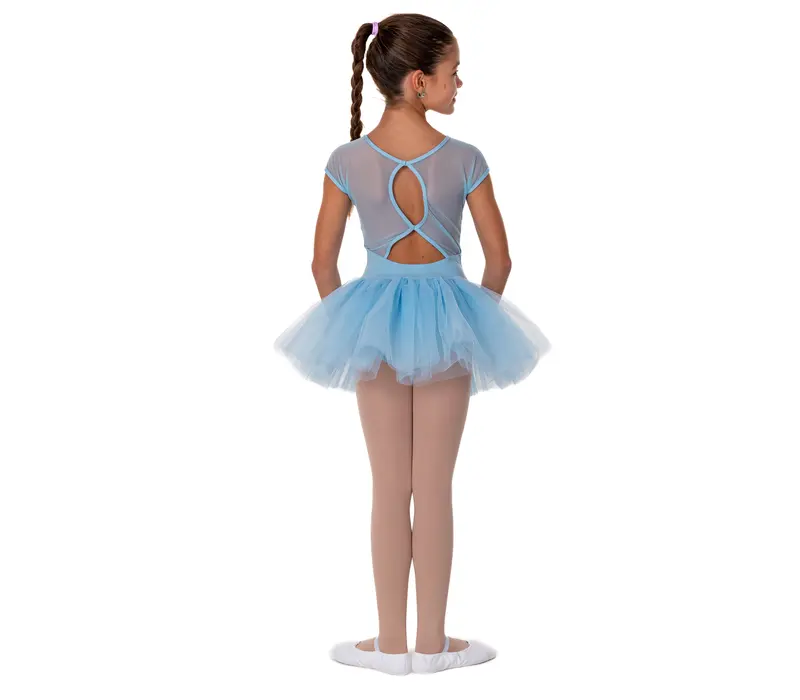 Capezio Keyhole Back Tutu Dress, dětský dres s tutu sukýnkou - Modrá světle Capezio