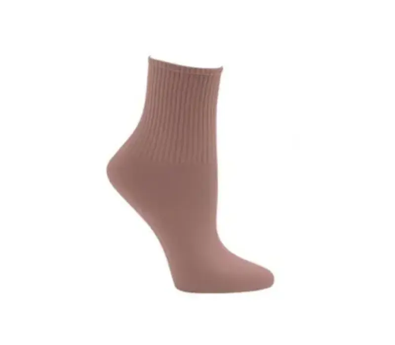 Capezio Ribbed sock, ponožky - Hnědá suntan Capezio