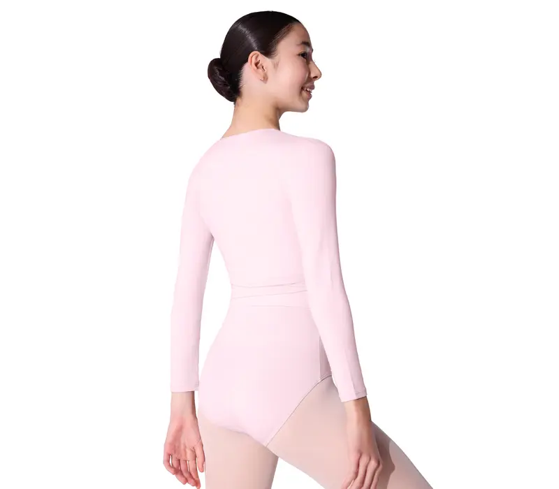 Capezio Essentials Wrap Top, dívčí top na zavazování - Růžová - pink